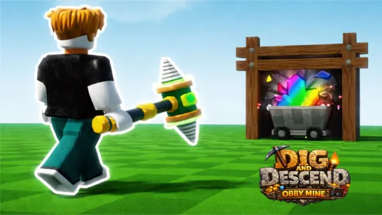 Dig and Descend: Obby Mine game Play Dig and Descend: Obby Mine game