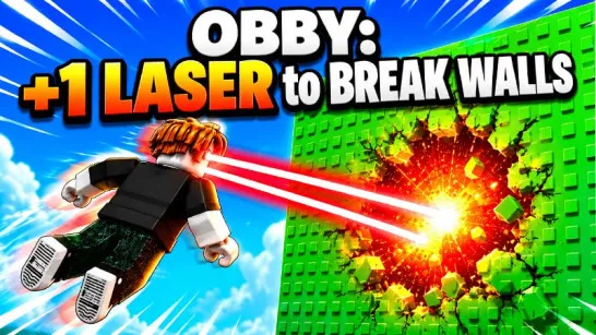Obby: +1 Laser to Break Walls game Play Obby: +1 Laser to Break Walls game