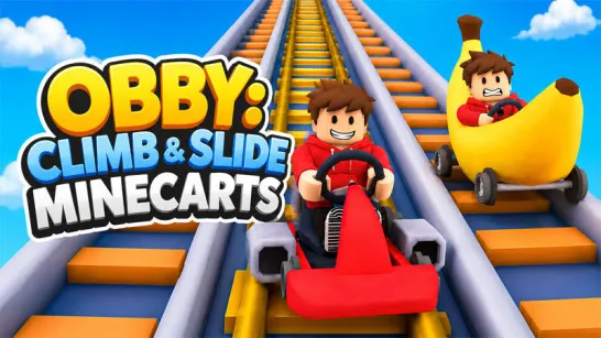 Obby: Climb & Slide Minecarts game Play Obby: Climb & Slide Minecarts game